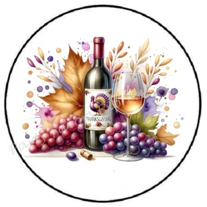WINE GRAPES BOTTLE ENVELOPE SEALS LABELS STICKERS PARTY FAVORS - Picture 1 of 2