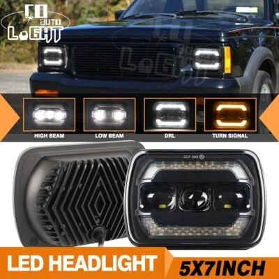 For 82-93 Chevy S10 Blazer GMC S15 7X6 Projector Halo LED Headlight Hi/Lo Beam - Image 1 of 4