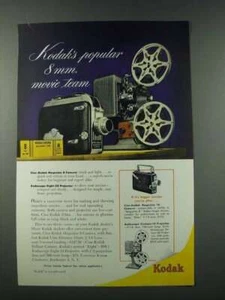 1949 Kodak Cine-Kodak Magazine 8 Camera Ad - Popular 8mm Movie Team - Picture 1 of 1