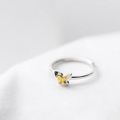 Wonderful Double Butterfly Design In 10K Two Tone Gold Women's Fashion Ring - Image 1 of 4