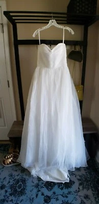 Strapless Bridal Gown Unworn New Ivory White Empire Waist Wedding Dress  - Image 1 of 4