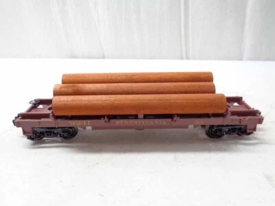 LIONEL OPERATING PENNSYLVANIA LOG DUMP CAR 6-9241 FOR LOADER SAWMILL ACCESSORY - Image 1 of 2