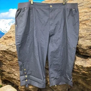 NWT! Liz & Me For Catherines Blue Button Cuffed Ankle/Capri Size 3XL! - Picture 1 of 11