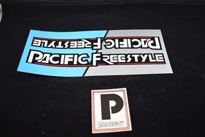Juego de calcomanías Pacific Freestyle pegatinas bmx de la vieja escuela década de 1980 nuevo de lote antiguo - Imagen 1 de 5