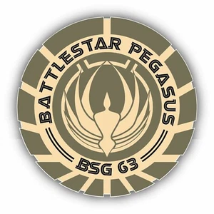 Battlestar Pegasus Car Bumper Window Sticker Decal 4.6"X4.6" - Picture 1 of 1