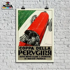 Carteles Cartel Vintage Auto Carrera Perugina Perugia Italia Bandera Top Quality - Imagen 1 de 3