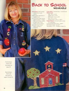 Back to School Wearable Cross Stitch Magazine Pattern - Carla Acosta - Jacket - Picture 1 of 2