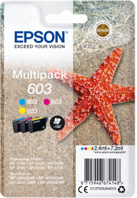 Cartuccia EPSON 603 Stella Marina multipack inchiostro colori originale - Immagine 1 di 1