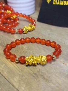 Carnelian Feng Shui Bracelet | Root Sacral Chakra Healing Stone Bracelet - Picture 1 of 5