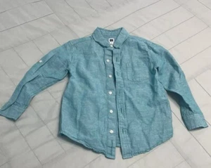 Janie And Jack Boys Aqua Blue Dress Shirt Button Up 4  - Picture 1 of 5