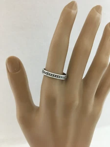 Silver Ring 925 Sterling 2.3 grams Thin Bead Dot Design Stackable Size 8 - Picture 1 of 6