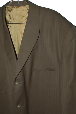 COMO NUEVO (2 piezas traje 52L) ELEVEE mantón a rayas verdes para hombre solapa 4 botones 41x30,5 Foto 1 de 4