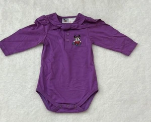 Disney Baby Mickey & Co Púrpura Una Pieza Bebé Minnie Mangas Largas Arco Nuevo sin Etiquetas 12M - Imagen 1 de 4
