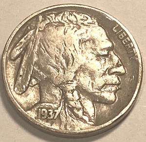 1937 D Buffalo Nickel XF/AU sin precio base *J435 - Imagen 1 de 2