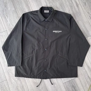 Genuine Essentials x Fear Of God Mens Black Coach Jacket - Men's Largo - Picture 1 of 8