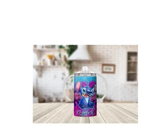 Taza para sorber de doble tapa de acero inoxidable 2 en 1 12 oz ~ personalizada ~ bebé ~ puntada - Imagen 1 de 1