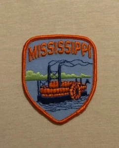 Toppa ricamata da stiro/cucito Missippi Steamboat River Boat souvenir - Foto 1 di 6