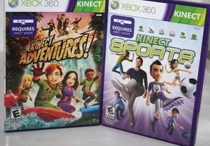 XBOX 360 GAMES - Kinect Adventures! + Kinect Sports both Complete Lot of 2 - Picture 1 of 13