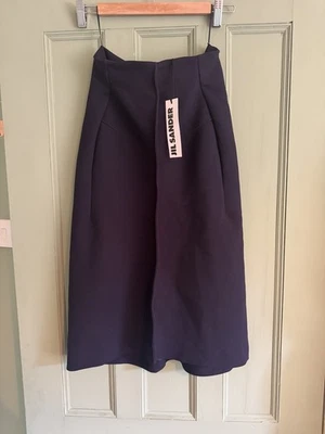 Falda Jil Sander para mujer hasta la rodilla azul marino mezcla de algodón talla 34 UK8 Foto 1 de 4