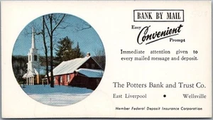 EAST LIVERPOOL, Ohio 2.5"x4.5" Business Card / Ink Blotter POTTERS BANK & TRUST - Picture 1 of 2