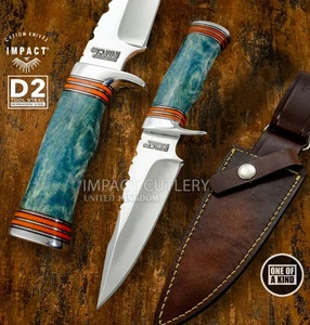 Model # 5373 Impact Cutlery Custom Handmade Skinning Knife with Camel Bone | D2 - Picture 1 of 10