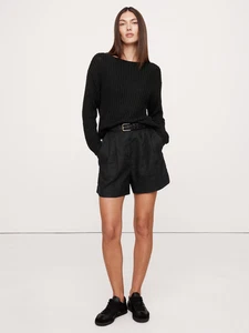 Banana Republic L Relaxed Cotton Boat-Neck Sweater Black 2025 Style #711735 - Picture 1 of 10