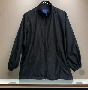TURFER Sport  Windbreaker Jacket Women's 2XL BLACK  SPRING COAT ZIPPER POCKETS   - Picture 1 of 9