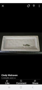 Mud Pie Trout Welcome to the Lake Collection Serving Platter - Picture 1 of 4