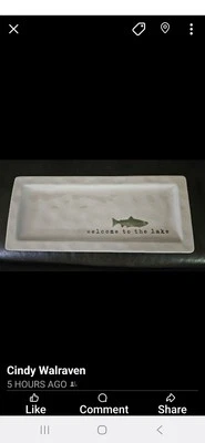 Mud Pie Trout Welcome to the Lake Collection Serving Platter - Image 1 of 4