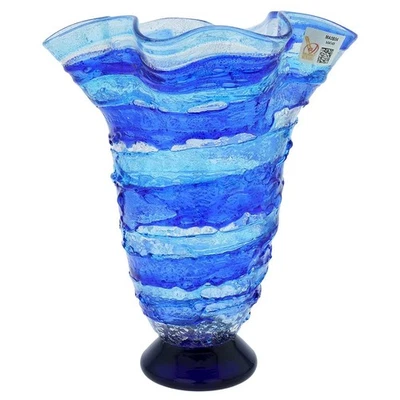 GlassOfVenice Murano Glass Sbruffo Fazzoletto Vase - Blue - Image 1 of 4