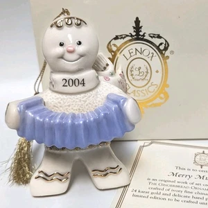 Lenox 2004 Annual Gingerbread Man Merry Musician Christman Ornament Box 4" - Picture 1 of 8