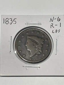 1835 Large Cent N-6 R-1 - Picture 1 of 3