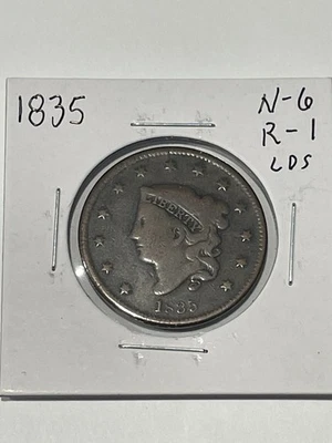 1835 Large Cent N-6 R-1 - Image 1 of 3