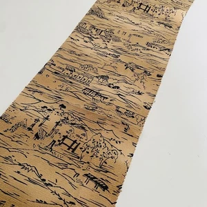 Hellbraun pastoral #D 7x78-2,16 Yard lang handbemalt Tsumugi Seide Kimono Stoff TJ28 - Bild 1 von 6