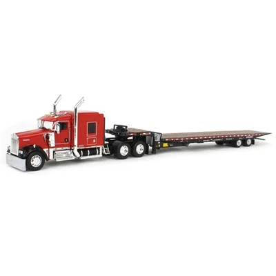 1/64 Black/Red Kenworth W900L Landoll 440B-50CA Traveling Axle Trailer 60-2034 - Image 1 of 4