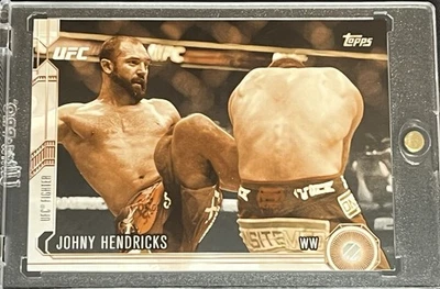 2015 Johny Hendricks UFC Topps Chronicles UFC Champion #85 Sepia Gold True #1/1 - Image 1 of 3