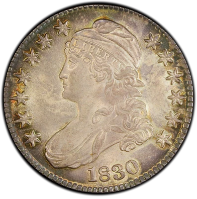 1830 50C Small 0 Capped Bust Half Dollar PCGS MS64+ - Image 1 of 3