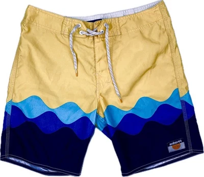 AMBSN Mens Board Shorts Trunks Sz 30 Swim Beach Surf Bike Yellow Multi - Image 1 of 4