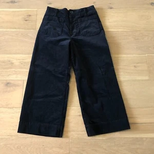 Anthropologie Maeve The Colette Wide Leg Pant Women's Size 28P Black Corduroy - Picture 1 of 14