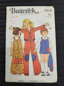 1970s Butterick 3818 Toddlers & Chidrens Jumpsuit, Jacket Cut & No instructions - Picture 1 of 2