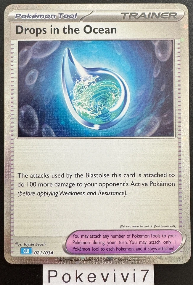 Carte Pokemon DROPS IN THE OCEAN 021/034 HOLO CLB TRADING CARD GAME English NEUF - Bild 1 von 1