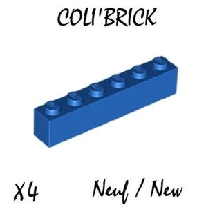 Lego 3009 - 4x Briques / Brick 1x6 - Bleu / Blue - lot kg - New Neuf - Imagen 1 de 1