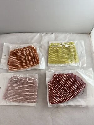 Glitter Bling (8) Rhinestone Fabric Face Nose Masks Reusable Cover Masks - Image 1 of 4