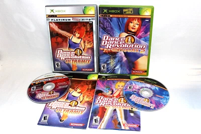 2 COMPLETE XBOX DANCE DANCE REVOLUTION ULTRAMIX 1 & 2 GAME **CLEAN & TESTED** - Image 1 of 4