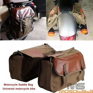 Alforja Caqui Motocicleta Bicicleta Scooter Dos Lados Lona Grandes Bolsas de Equipaje - Imagen 1 de 9