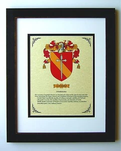 HERALDRY COAT OF ARMS ~ GUERRERO FAMILY CREST ~ FRAMED - Picture 1 of 2