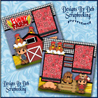 FUNNY FARM Premade Scrapbook Pages paper printed layout DBDS
