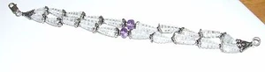 Natural quartz & amethyst bracelet with sterling silver clasp...109.5 carat - Foto 1 di 6