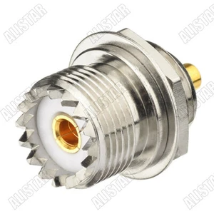 UHF SO239 Female Jack Bulkhead Nut Solder Cup Handle Deck Clip RF Coax Connector - Picture 1 of 3