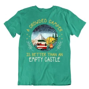 Camping Outside Trip T-Shirt Tee Gift Crowded Castle Cute Funny Outdoor Fresh - Picture 1 of 8